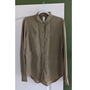 NWOT SPANX 100% Silk Button Down Shirt